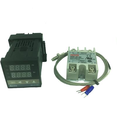 REX-C100 digitale thermostaat temperatuurregelaar SSR-uitgang K-type thermokoppel sensor 48 x 48 +SSR 40DA solid state relais+sensor
