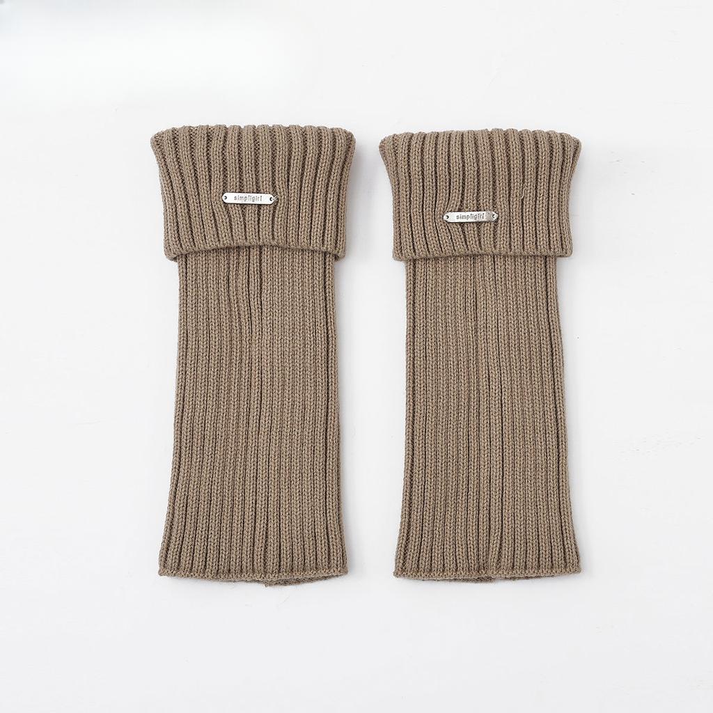 Autumn Winter Leg Warmers Japanese Style Girls Versatile Slouch Socks with Metal Logo Warm Knitted Shoe Covers for Women Autumn Winter