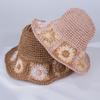 New Spring and Summer Casual Versatile Fisherman Hat Summer Sweet Flowers Hand Woven Straw Hat Travel Sun Protection Sun Hat