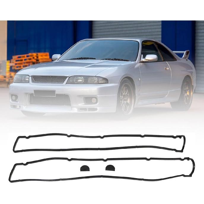 Valve Cover Gasket Set Compatible with Nissan Skyline RB20 RB25 R32 R33 R34#13270-58S11 13270-58S01 11051-58S00 2 Rubber Strips & 2 Rubber Blocks