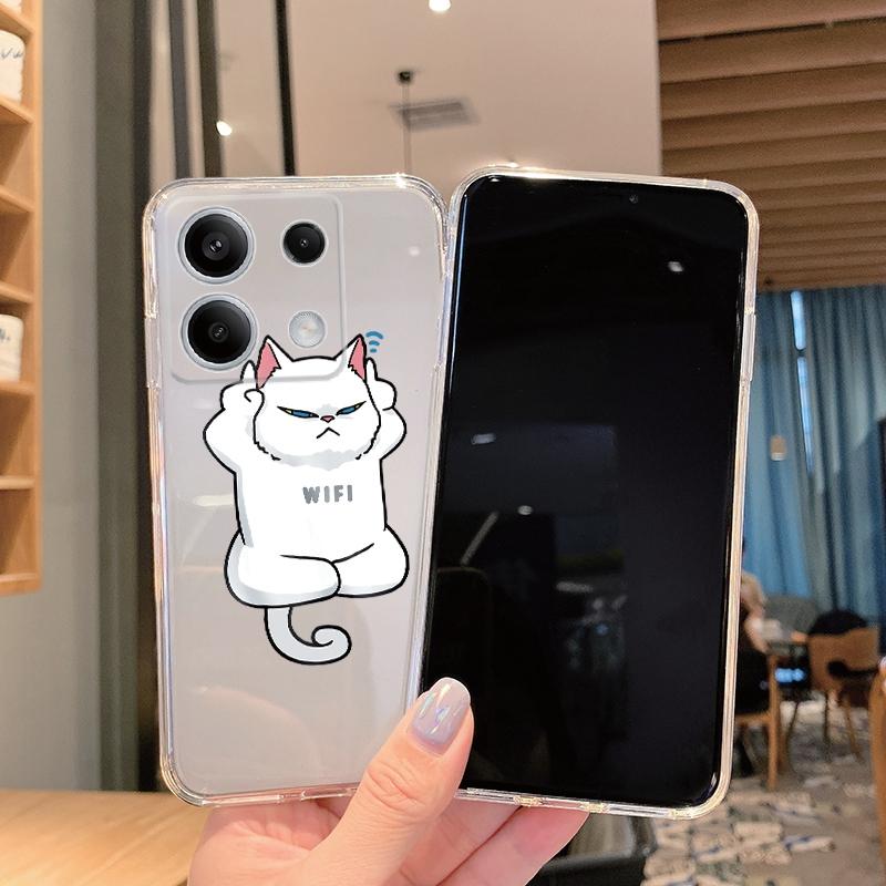 Silikonové pouzdro s vtipným kresleným vzorem pro Xiaomi Redmi Note 13 Pro Poco C65 Samsung A55 A35 M35 iPhone Ochranný kryt s nárazy