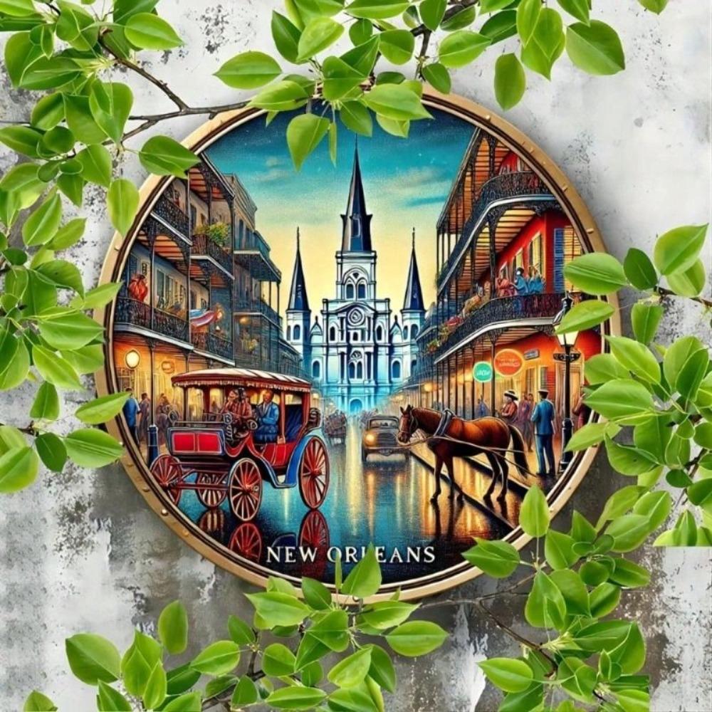 Vintage Aluminum New Orleans Sign 20x20cm Retro Wall Decor Waterproof Poster for Home Cafe Bar Kitchen