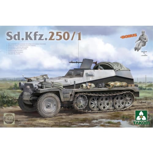 Takom 1/35 Sd.Kfz.250/1 Light Armored Personnel Carrier Plastic Model TKO2184