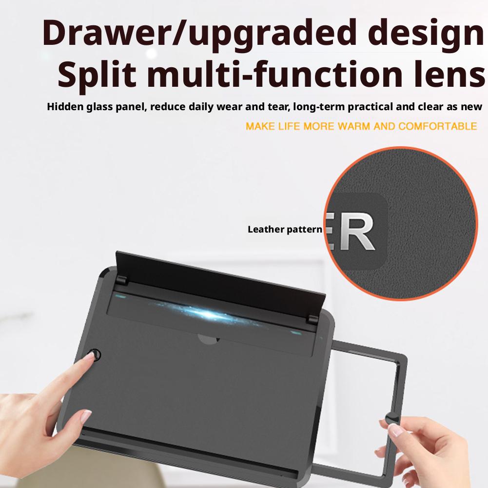 10/12/14in Phone Screen Amplifier 3D Magnifying Glass Stand Magnifier HD Video Amplifier Phone Stand Enlarged Screen Bracket
