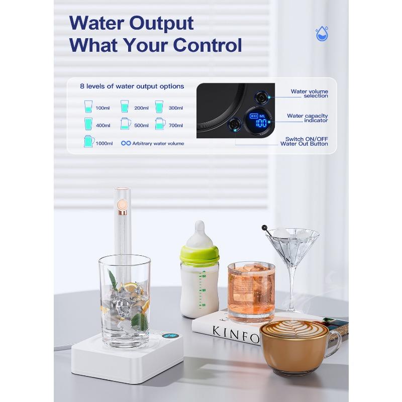Mini distributore di acqua elettrico portatile con secchio da tavolo intelligente, riempimento automatico e controllo della quantità per l'ufficio domestico