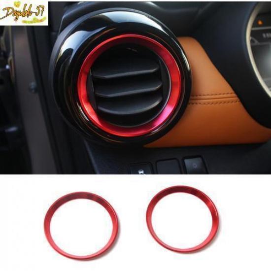 For NISSAN KICKS 2017- Car Dashboard Air Vent Cover Trim Red 2pcs New