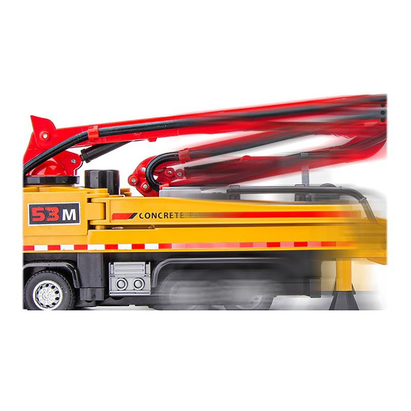 1:32 Concrete Pump Truck Toy Car Diecast Meatl Vehicle Model Pull Back Sound & Light Miniature Collection Gift For Boy Kid