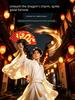 New Chinese-Style Men's and Women's National Trend Fan, Chinese-Style Gift, Golden Dragon Folding Fan, Men's Ancient Style Hanfu Portable Small