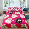 Guinea Pig King Queen Bedding Set Lovely Cartoon Mouse Duvet Cover Flower Plant Animal Comforter Cover Polyester Quilt Cover