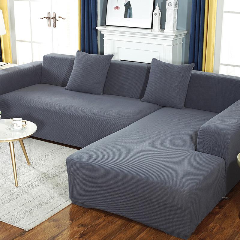 Thickened Elastic Sofa Cover Full Coverage Solid Color Winter Nordic Simple Leather Sand Hair Towel Full Cover Sofa Cushion Cover Fabric