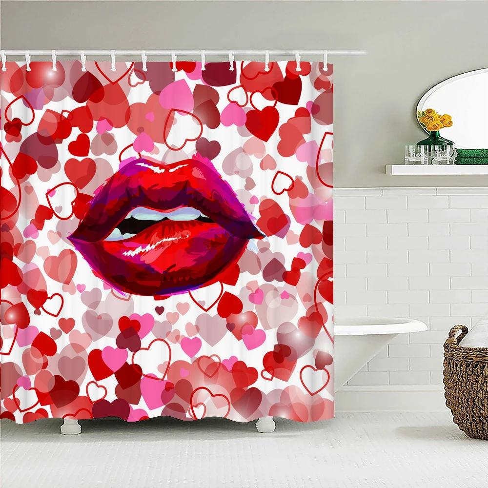 Perfume Bottle Flower Shower Curtain Set Black White Stripes Fashion Girl Woman Bathroom Decor Polyester Bath Curtains Hooks