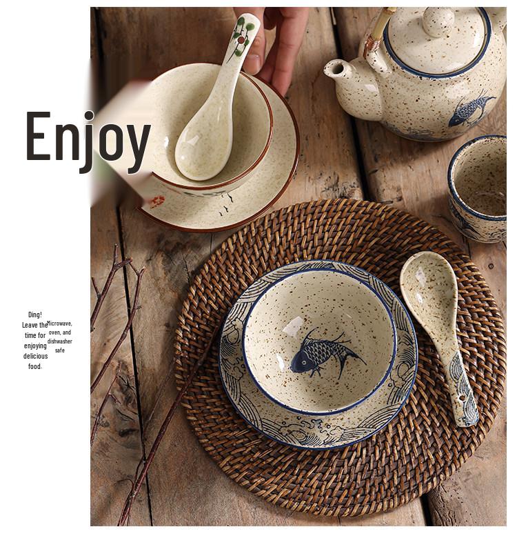 Hand-Painted Retro 6-Inch Round Ceramic Plate - Bone Dish, Spittoon, Tea Snack, Dried Fruit, Small Snack, Pastry Plate.