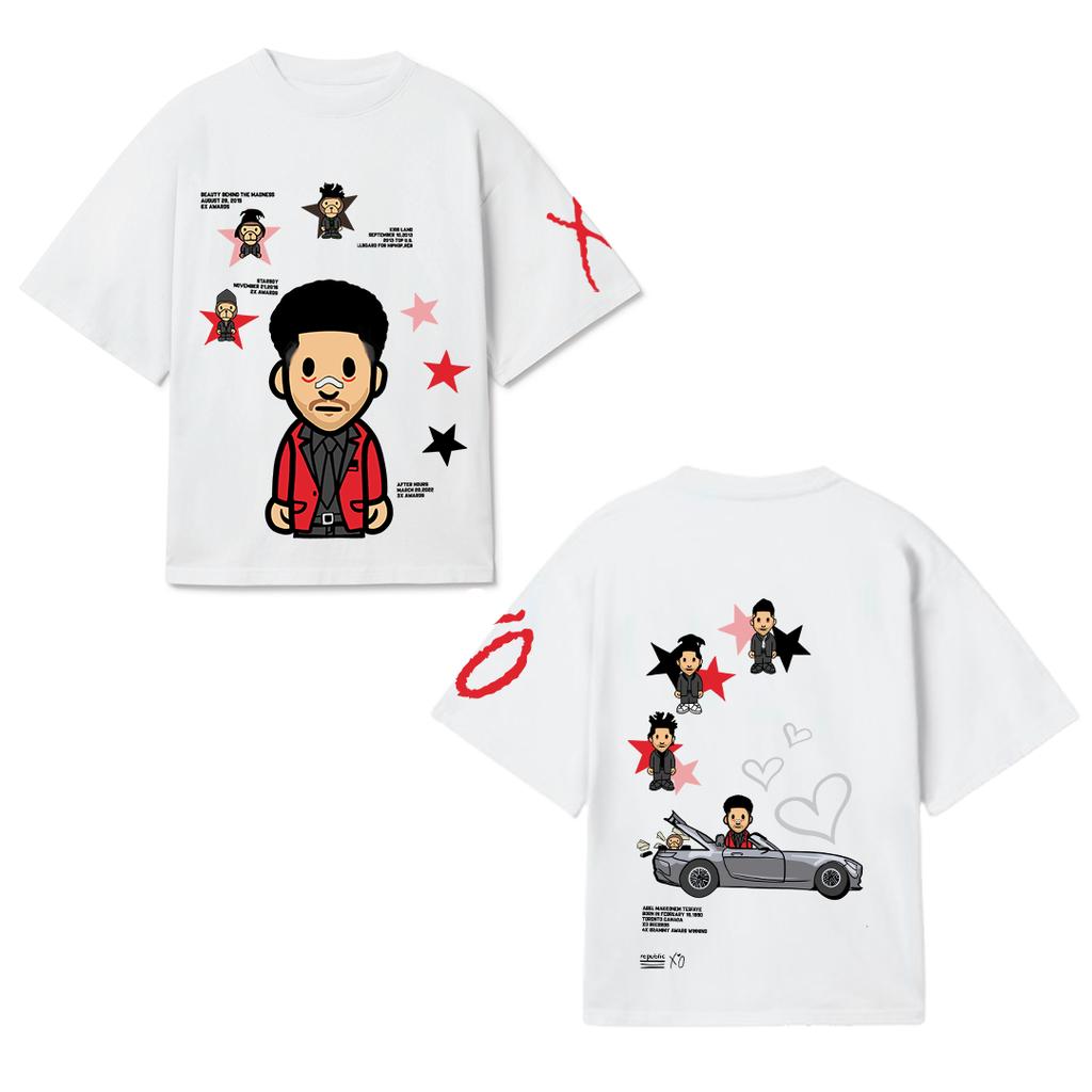 Street Hip Hop Men Cotton T-shirt The Weeknd Printed T-Shirt Casual Cotton High Quality Short Sleeve Male Female Clothing High Streetwear Top Tee