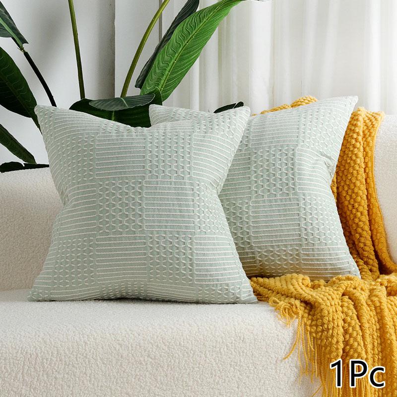 

1шт плетение геометрический чехол для подушки диван хлопковая нить простая наволочка домашний декор наволочка для подушки гостиная 40x40cm зелёный
