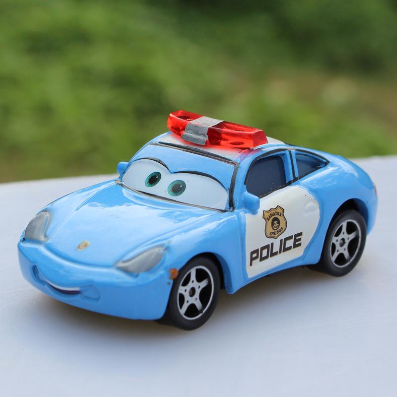 Pixar Cars Alloy Toy Set: McQueen, Mater, Sally, Sheriff Models