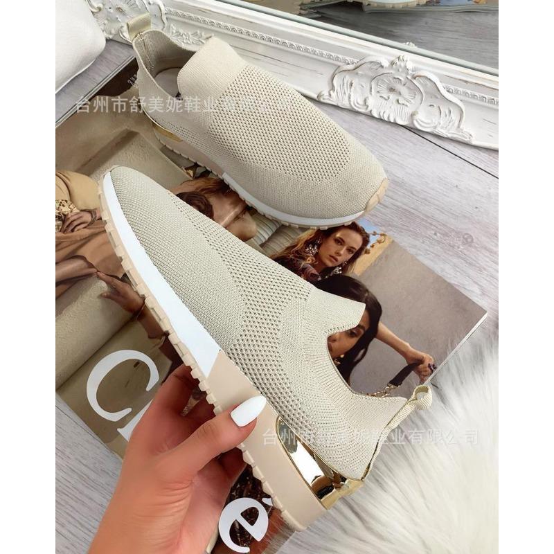 Wish New Fly-woven Socks Shoes Elastic Cloth Large Size Women's Shoes