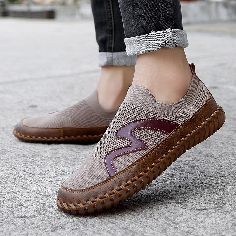 Popular 2025 summer new men's breathable thin fly-woven mesh one-pedal versatile sports and leisure shoes