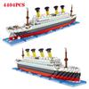 Stadt Weltberühmter Film RMS Titanic Schiffsmodell Bausteine Figuren Boot Freunde Mini 3D Micro Ziegel Spielzeug Für Kinder Geschenke