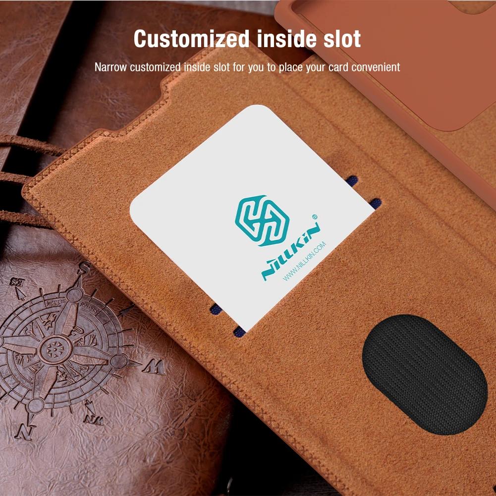 Per Samsung Galaxy S23 Ultra Custodia Nillkin CamShield Custodia in Pelle a Flip Sottile con Copri Lente Scorrevole per Samsung S22 Plus 5G