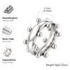 Trendy Stainless Steel Mix Color Mini Ball Ring for Women, Vintage Gold Plated Finger Rings, Party Luxury Jewelry Gift