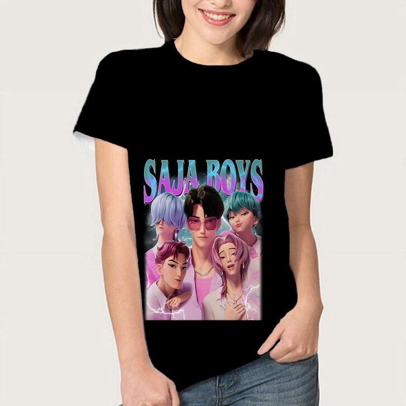 Letní KPop Lovci démonů Trička Huntrix Girl Kpop Tričko Jinu Zoey Rumi Mira Saja Kluci Cool Trička s krátkým rukávem Trička Topy