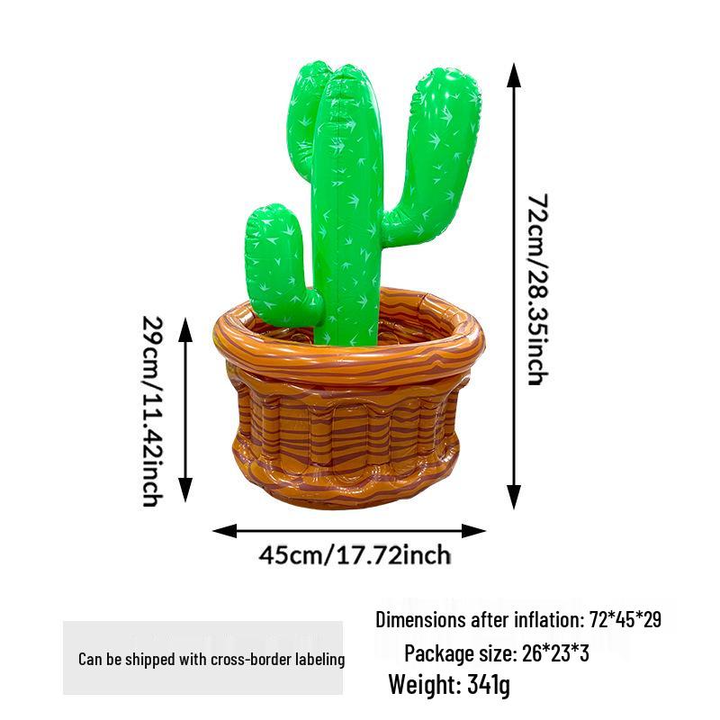 Inflatable Cactus Beer Barrel Floating Ice Bucket for Pool Parties