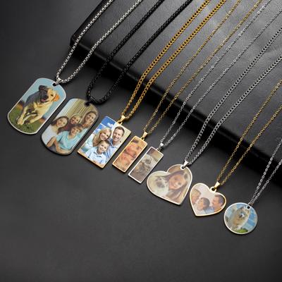 Sipuris Custom Photo Necklace Stainless Steel Personalized Medallion Memory Golden Choker Fashion Jewelry Weddings Gifts