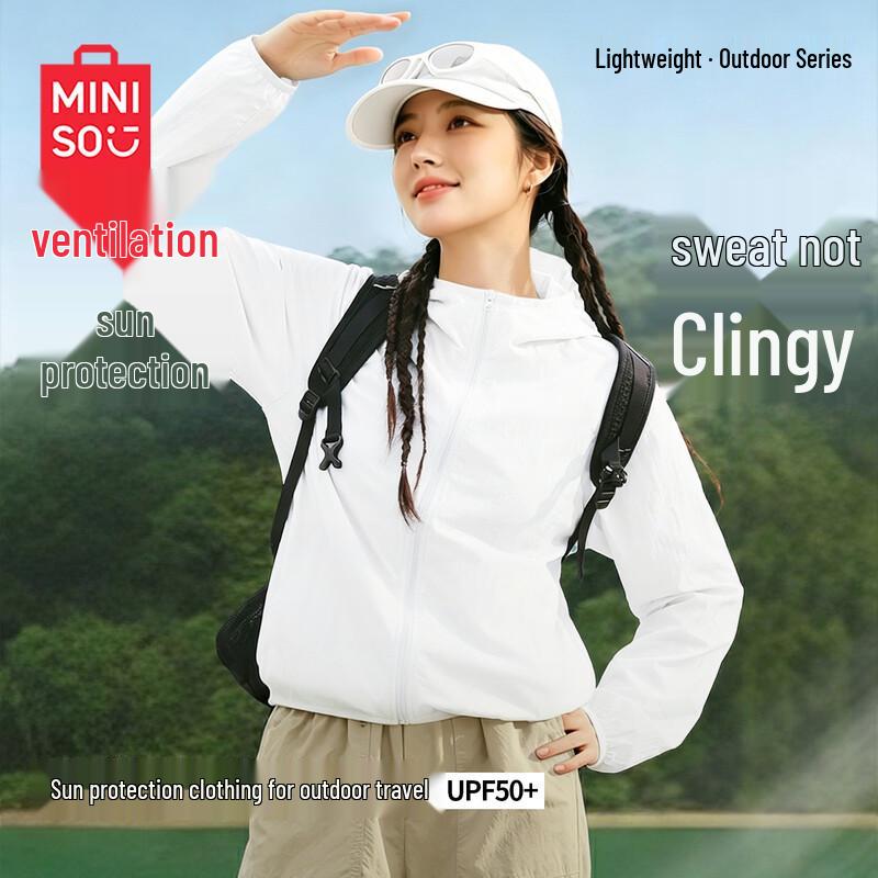 MINISO Women s Hooded Ice Silk UPF50+ Sun Protection Jacket XXL