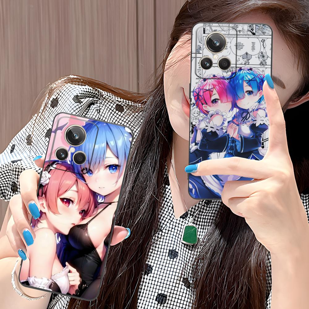 ReZero Rem Ram Matte TPU Mobile Phone Case for Realme GT 8 Neo Pro C75 73 71 C67 65 C55 53 C35 31 C20 15 Colorful Cover
