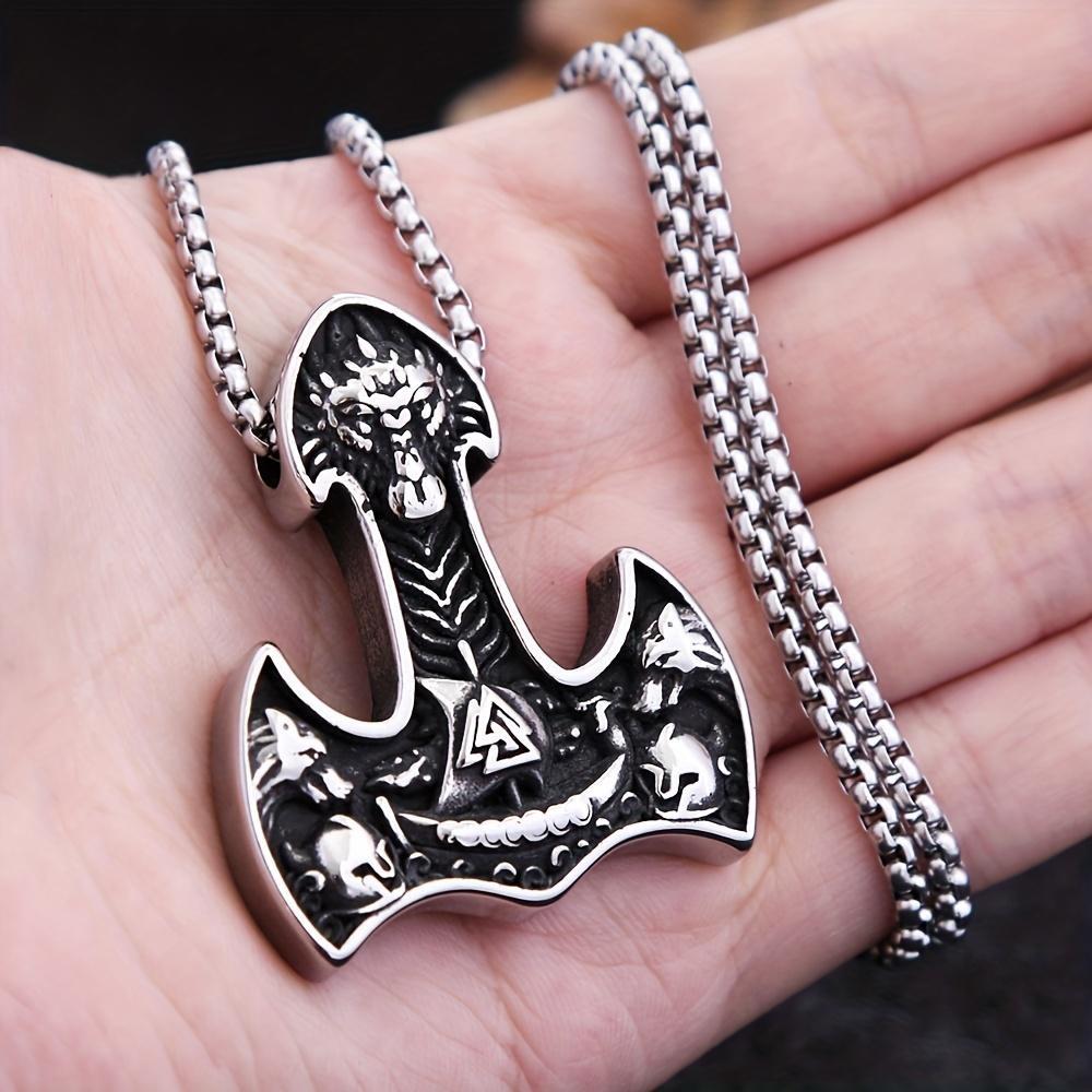 Vintage Wikinger Thor Hammer Anhänger Herren Halskette Wikinger Schiff Halskette Amulett Schmuck