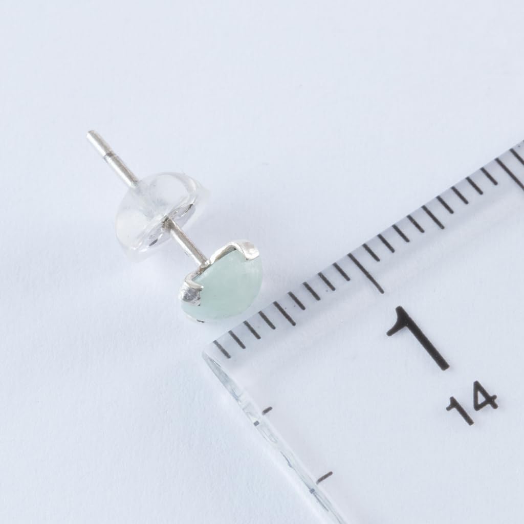 5mm Itoigawa Natürlicher Jadeit Silber Japanischer Nationaler Jomon Kraftstein Jadeit Werkstatt Garantie APS0135 Ohrringe, Stein, [Itoigawa Kotaki/Qualität