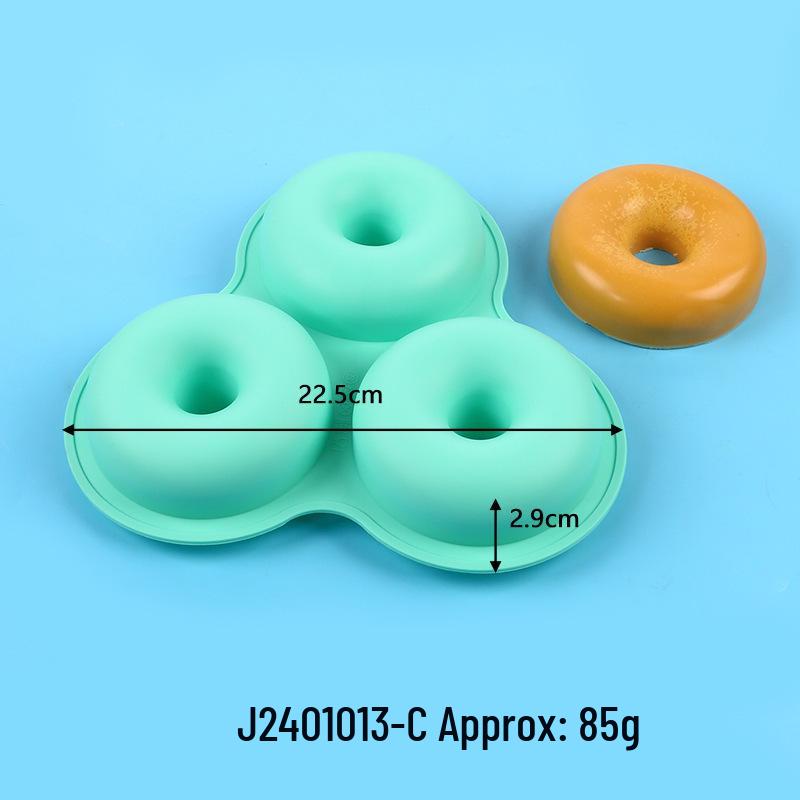 Silicone 3-Hole Round Cake Mold, 4-Inch Multifunctional Baking Pan