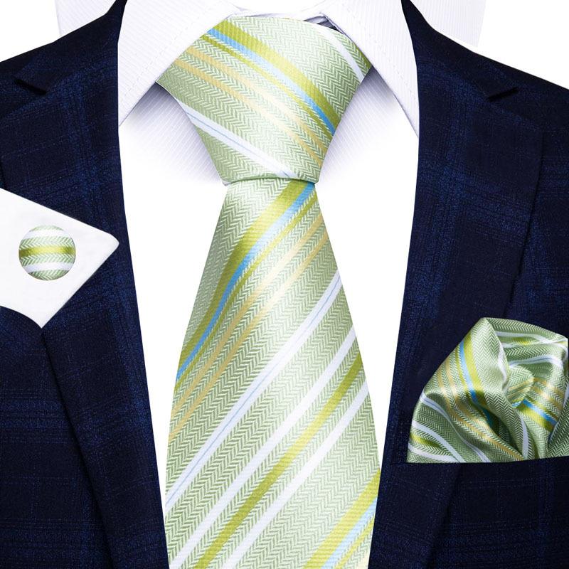 2025 Men'S Business Black Gift Box Striped Plain Tie Pocket Towel Tie Gift Set