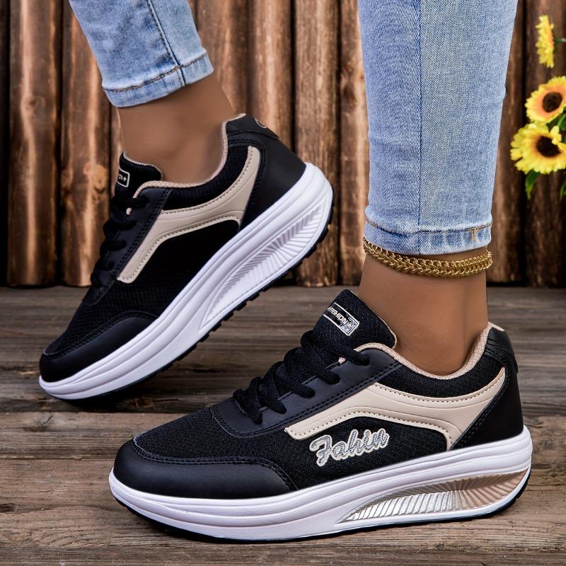 Mesh Women's Shoes Increased Height Thick Bottom Travel Running Sneakers Women