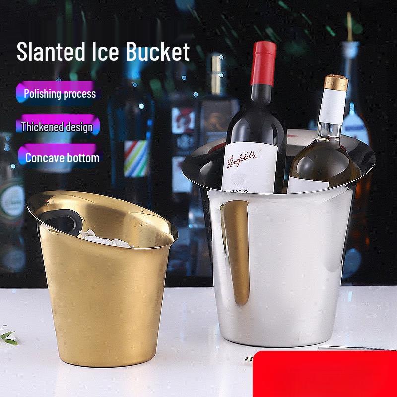 ZISIZ Large Matte Black Crystal Champagne Ice Bucket