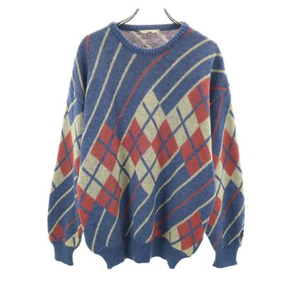 80s Wool Blend, Made In Italy, Vintage Overall Handle Long Sleeve Sweater Men's Used