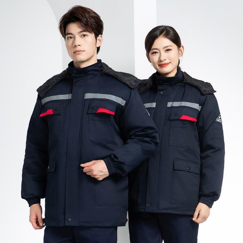 Winter Workwear Cotton Jacket Men - Antistatic Thickened Warm Uniform Gas Station Engineering Labor Protection