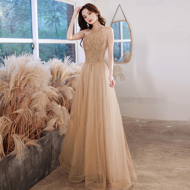 2026 Spring Pink Evening Gown for Women - Socialite, Banquet, Bridesmaid, Engagement, Birthday, Host Dress