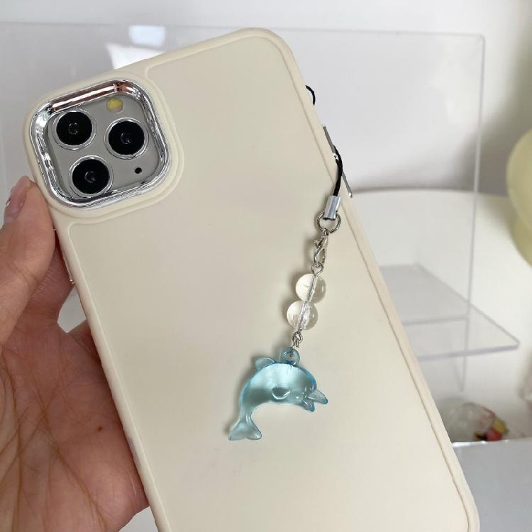 Elegant Blue Dolphin Phone Chain Charm Ornament Personalized Keyring Accessory