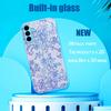 Blue Lace Floral Built-in Fashion phone case s26 ultra case glass for Samsung Galaxy S26 S25 S24 S23 S22 FE Ultra Plus