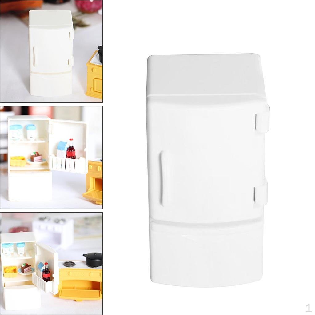 1/12 Scale Dollhouse Modern Miniature Plastic Kitchen Refrigerator Cooker Furniture Set for OB11 Refrigerator