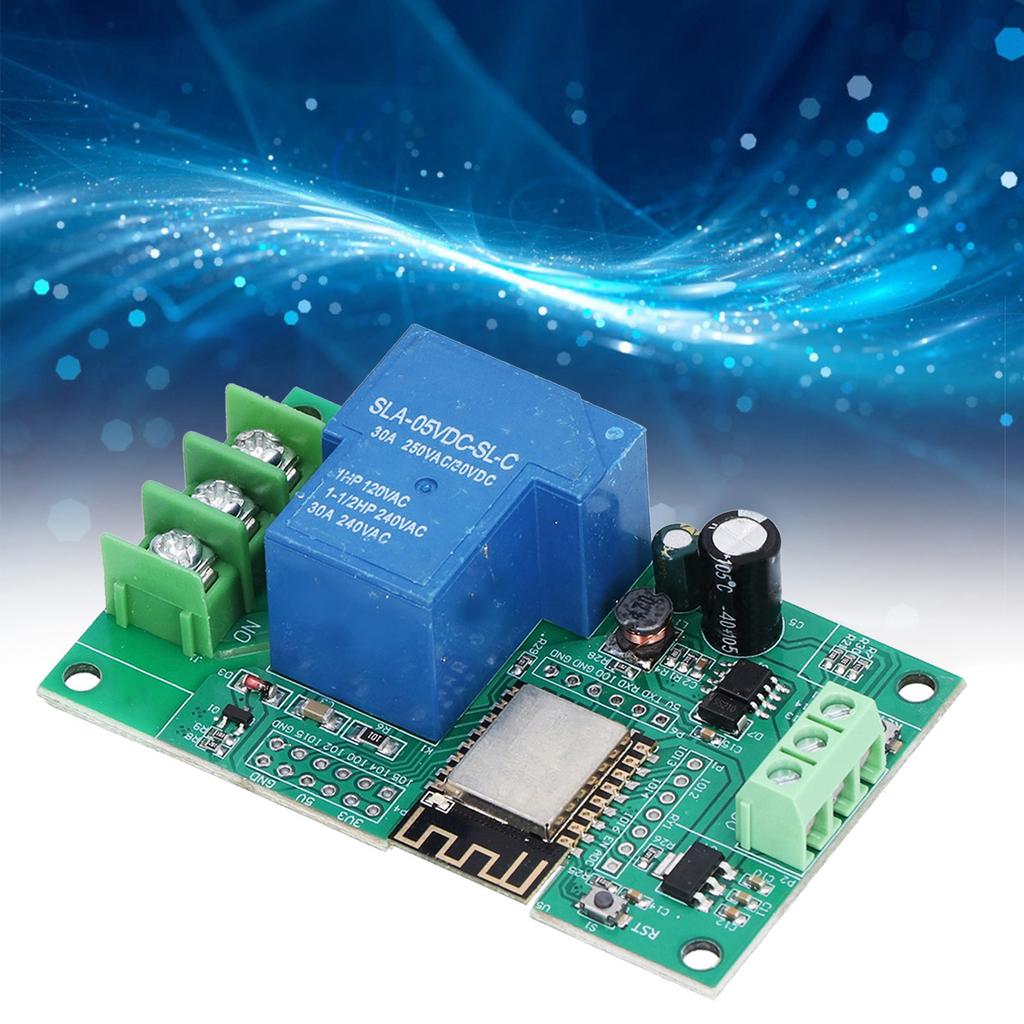 30A Relay Module 1 Channel WIFI Control Development Board with Pin Headers Sockets ESP‑12F