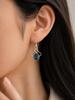 London Blue Topaz Gemstone Silver Designer Hook Earrings 1.50" Handmade Women's Jewelry EE-2-5