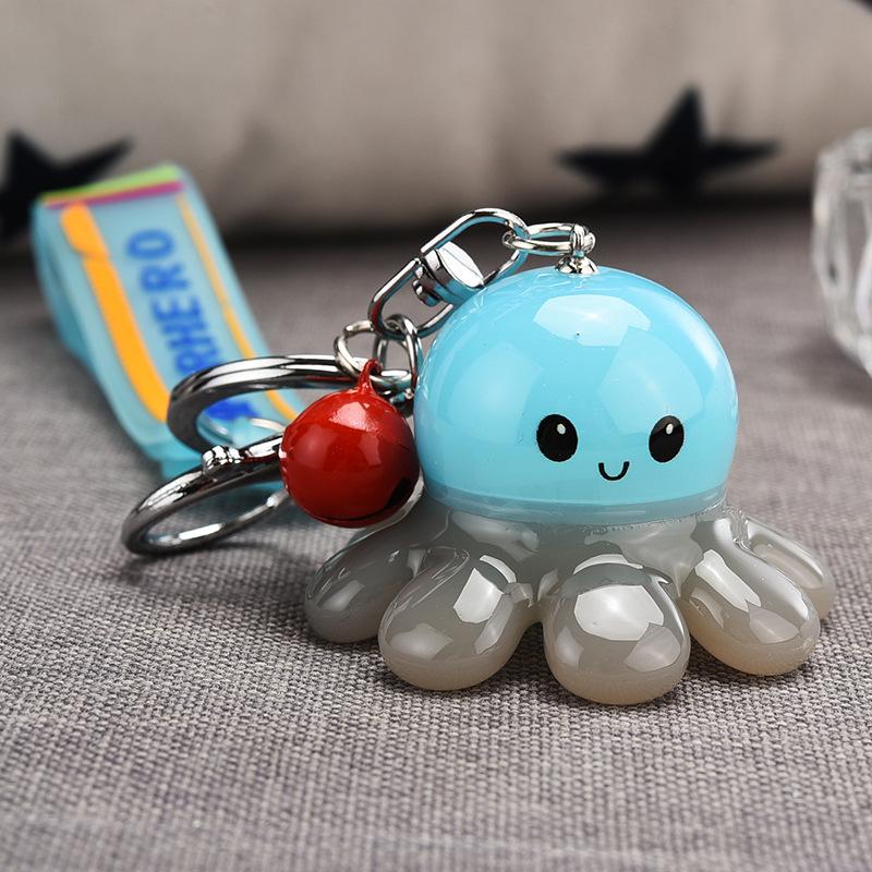 Glowende Octopus Sleutelhanger – Creatieve Acryl Cartoon Hanger voor Koppels