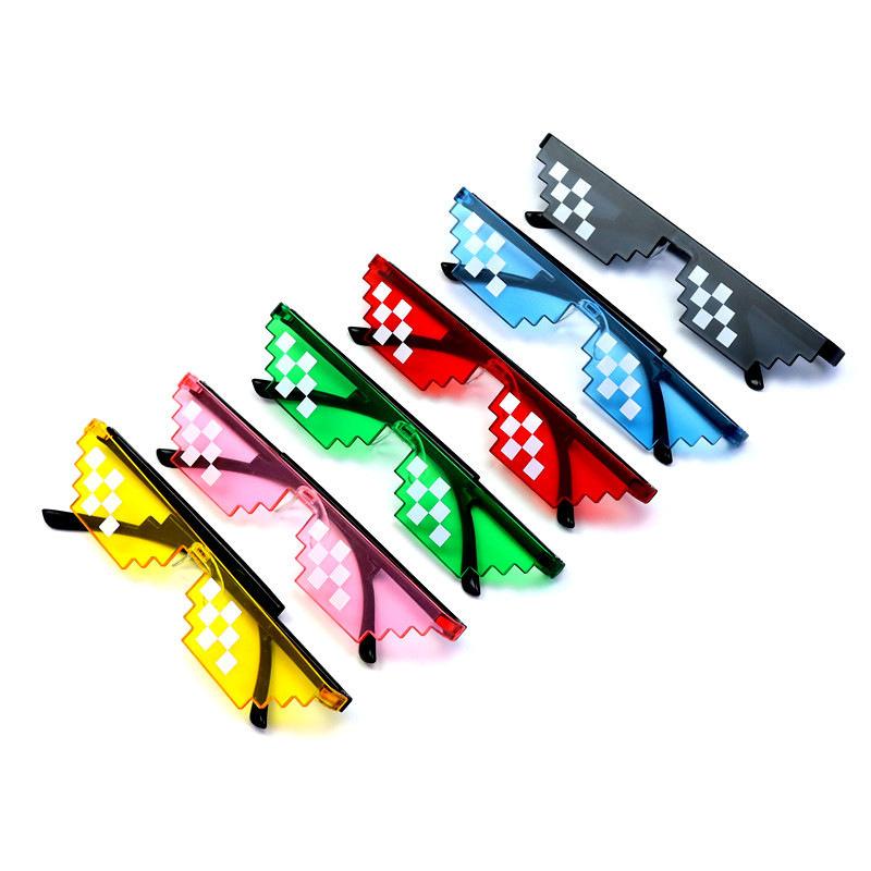 Mosaic glasses two-dimensional sunglasses personalized pixel sunglasses party funny non-mainstream plaid Internet celebrities