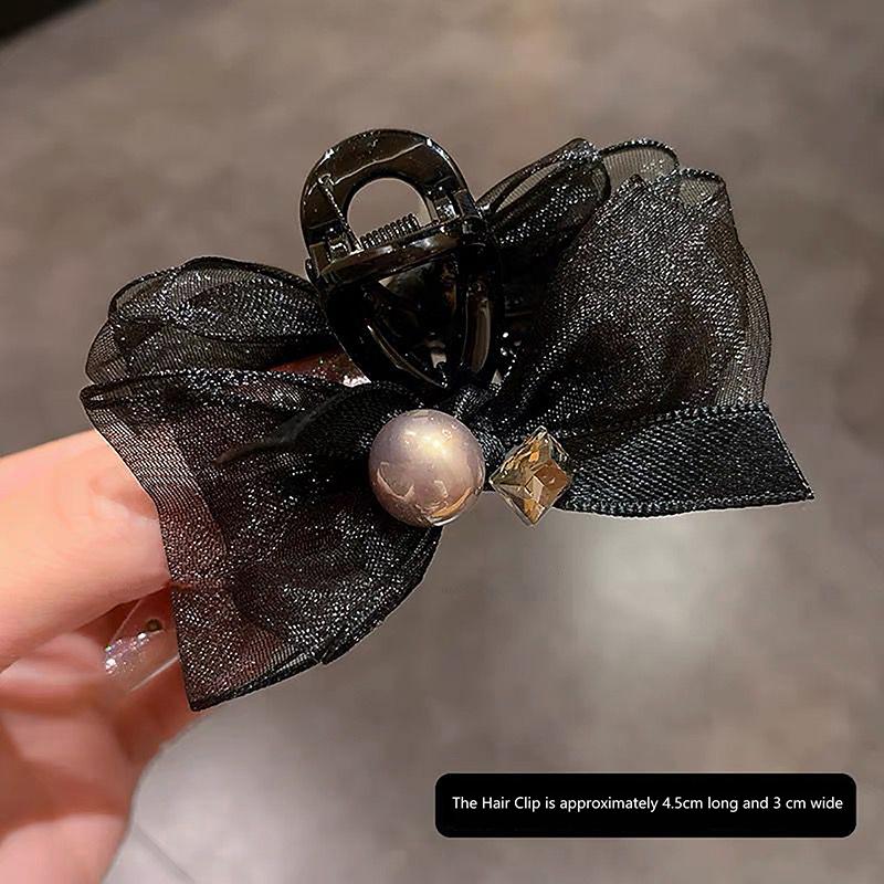 

Elegant Bowknot Hairpin For Women Girls Sweet Bowknot Barrettes Small Hair Claw Versatile Hair Accessories Gifts чорний