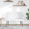 2 Seater Sofa White 115 x 61 x 87 cm Fabric