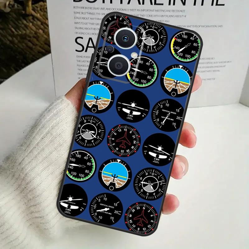 Flight Instruments Case For OPPO Reno 8T 4Z 5Z 8 10 11 Pro 4 5 6 7 Lite OPPO Find X6 Pro X3 X2 X5 Lite Cover