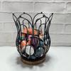 Rustic Coffee Pod Keeper With Solid Wood Base Spacious Metal Espresso Capsule Storage Tary For Kitchen Organization