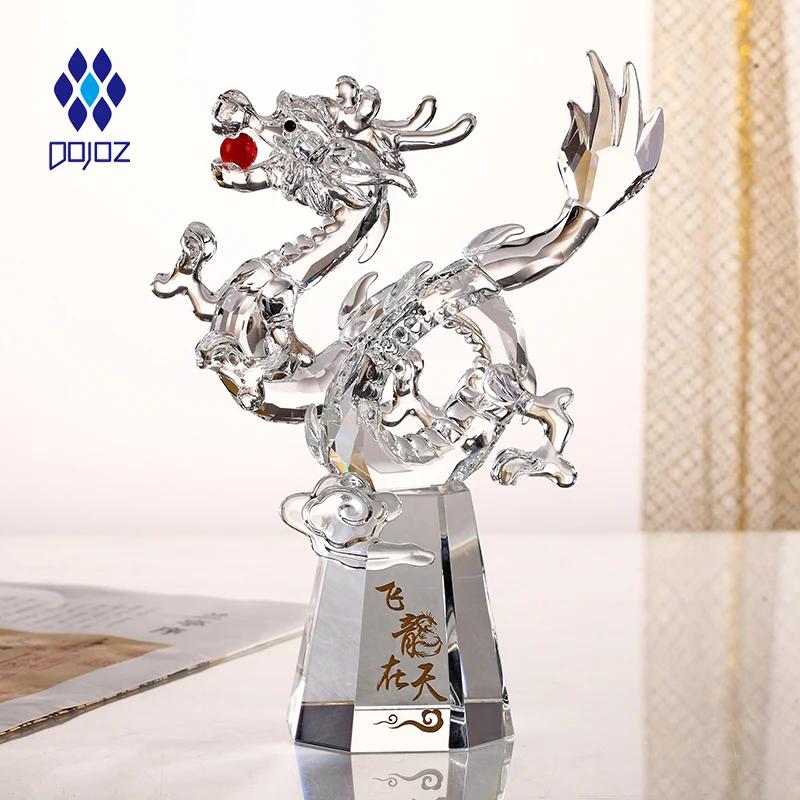 Crystal Flying Dragon Decoration Gift Box Christmas Gifts Living Room Office Desktop Home Decoration  Sculpture Handicrafts